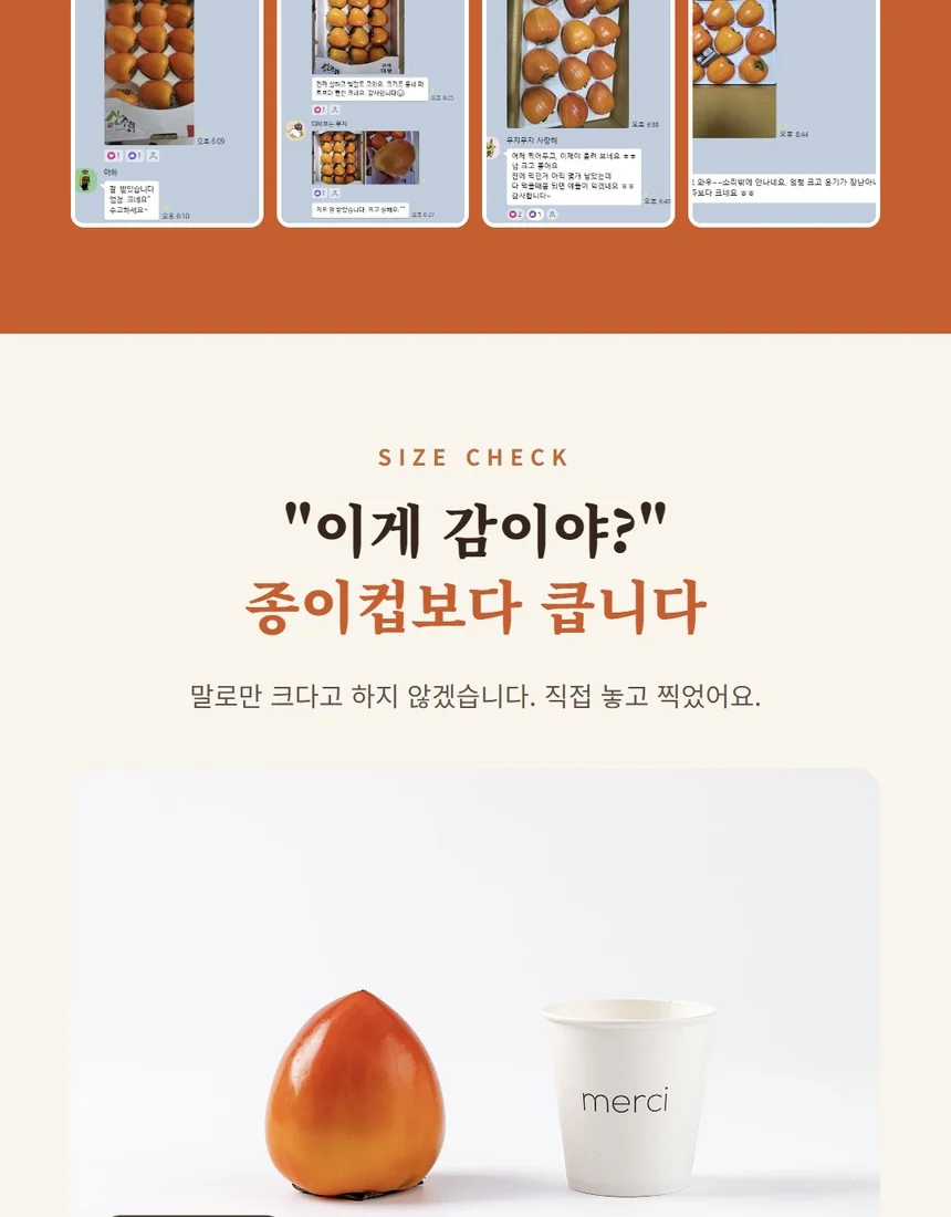 2025년 570여 상자를 보낸 하이지리산 대봉감과 고객 후기